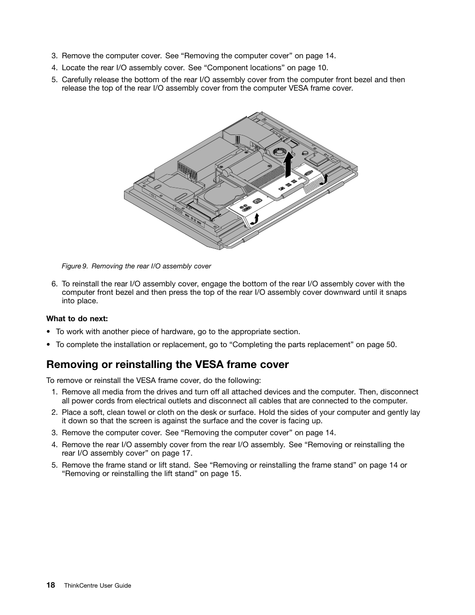 Removing or reinstalling the vesa frame cover | Lenovo 5248 User Manual | Page 26 / 98