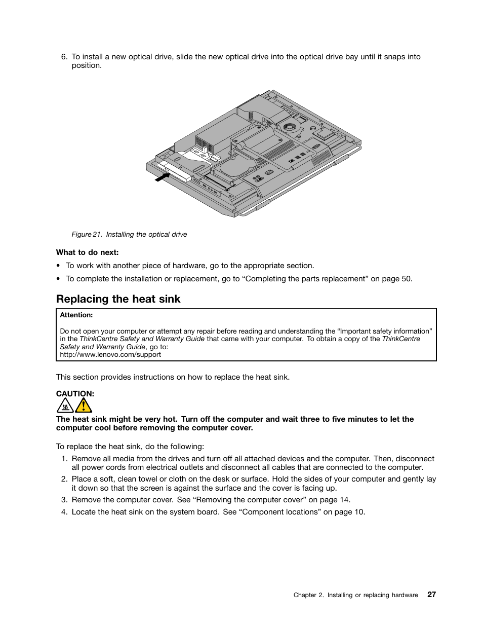 Replacing the heat sink | Lenovo 5248 User Manual | Page 35 / 98