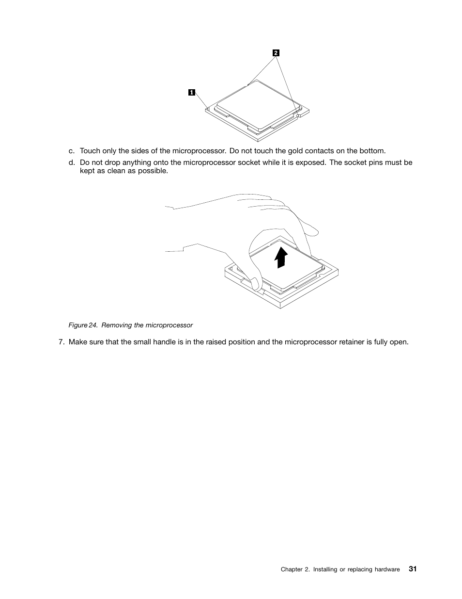 Figure 24 “removing the microprocessor | Lenovo 5248 User Manual | Page 39 / 98