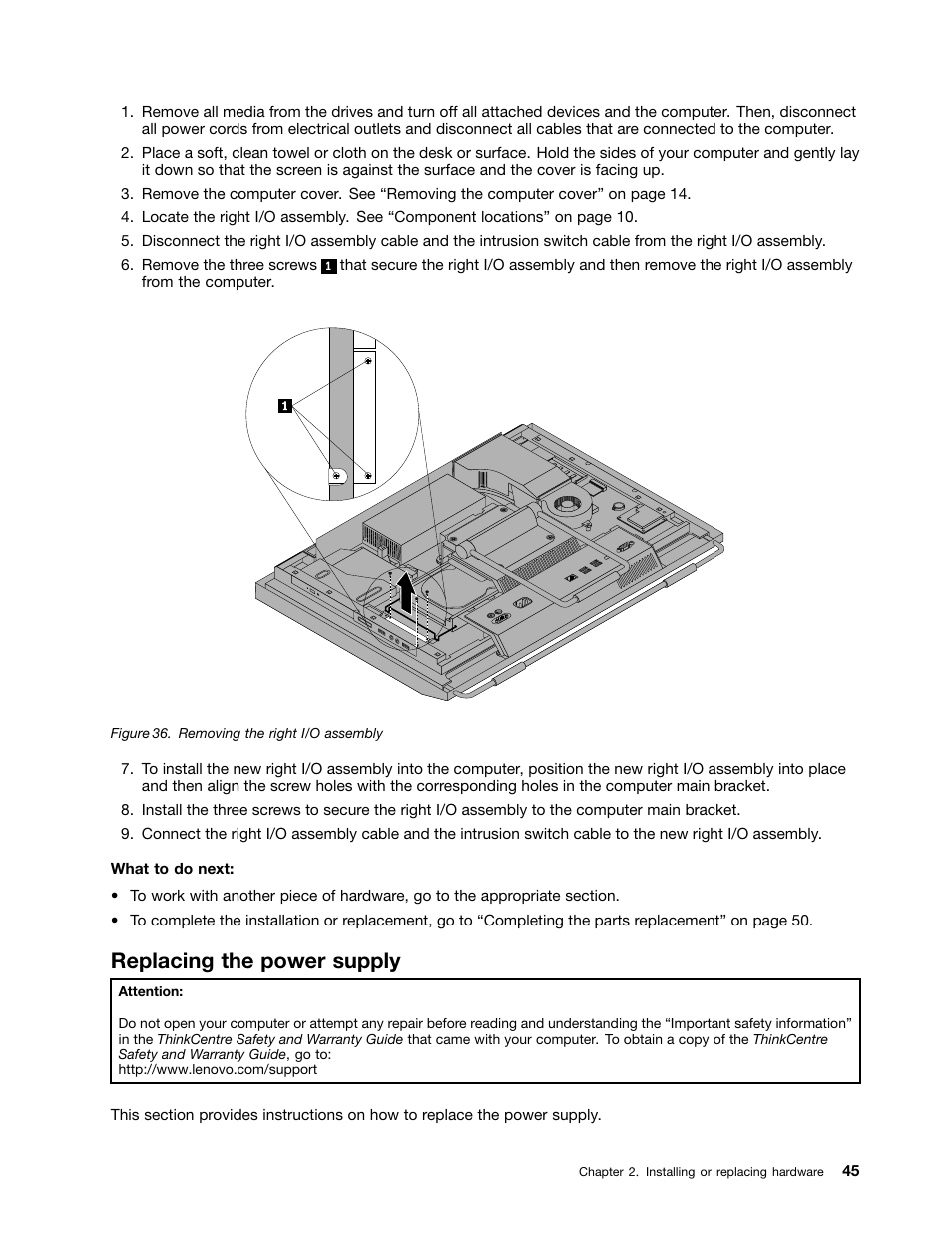 Replacing the power supply | Lenovo 5248 User Manual | Page 53 / 98