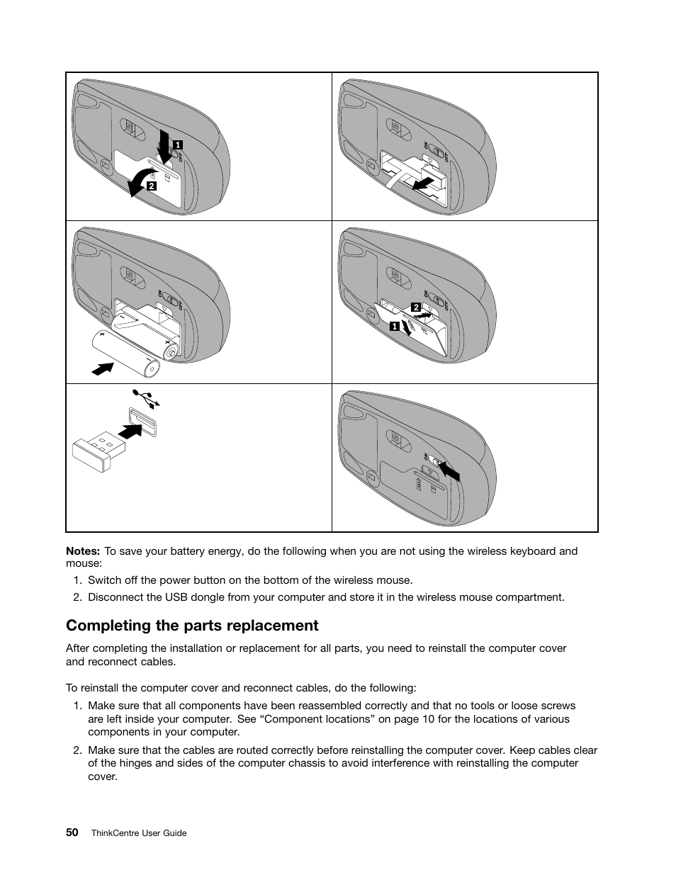 Completing the parts replacement, Completing the parts replacement” on | Lenovo 5248 User Manual | Page 58 / 98