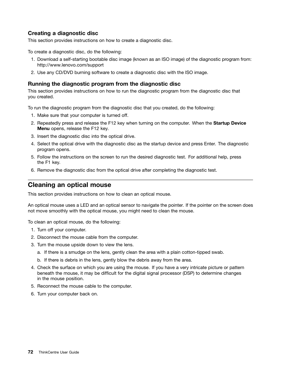 Cleaning an optical mouse | Lenovo 5248 User Manual | Page 80 / 98