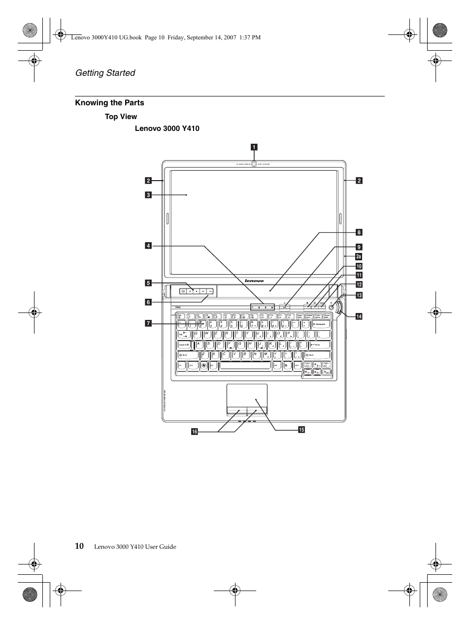 Getting started 10 | Lenovo 3000 Y410 User Manual | Page 18 / 86