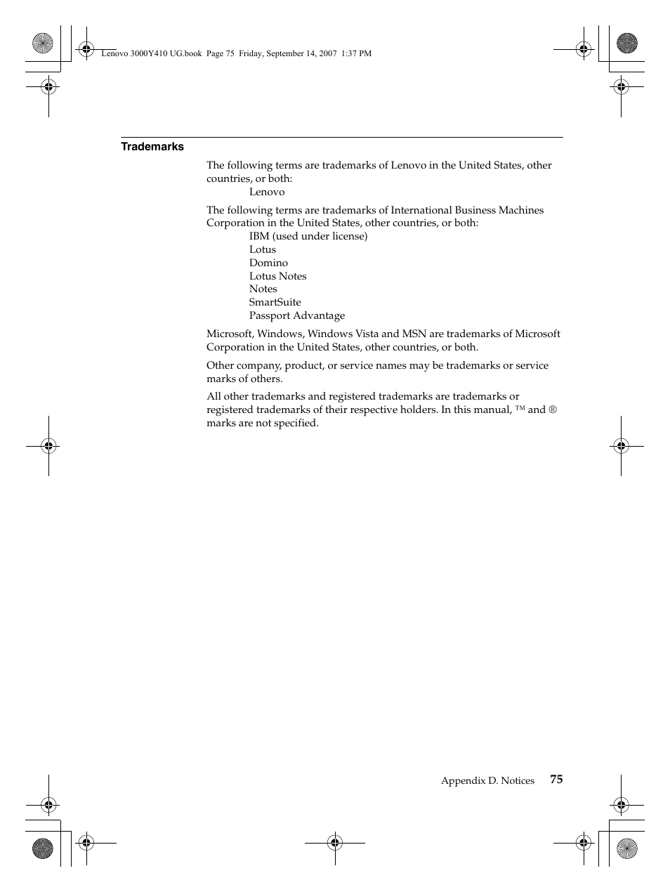 Lenovo 3000 Y410 User Manual | Page 83 / 86