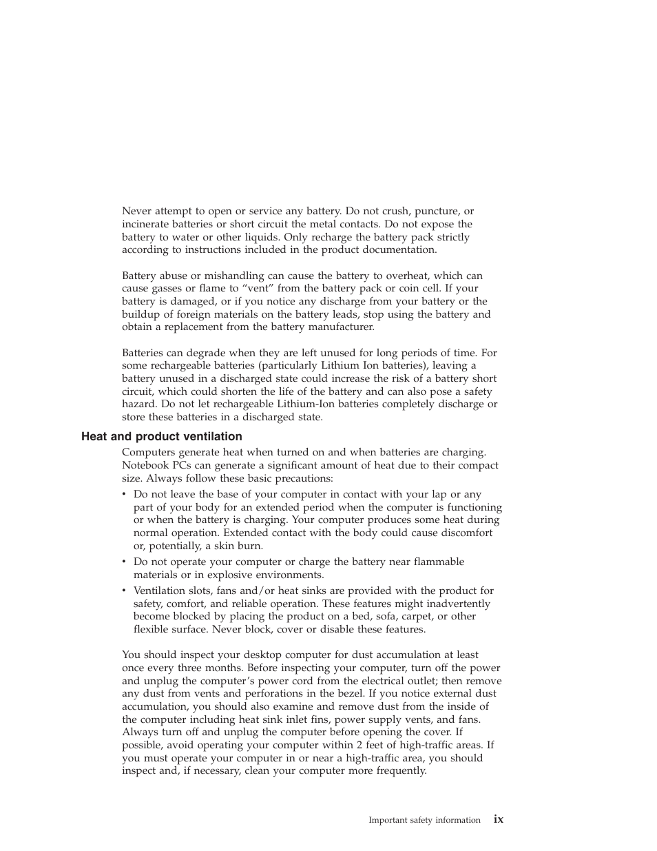 Heat and product ventilation, Heat, Product | Ventilation | Lenovo Z60T User Manual | Page 11 / 112