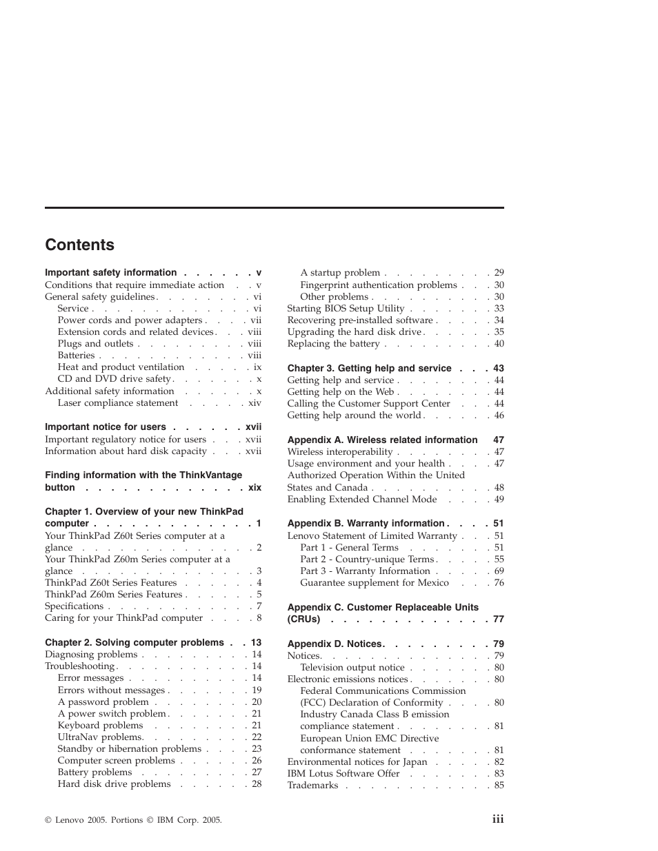 Lenovo Z60T User Manual | Page 5 / 112