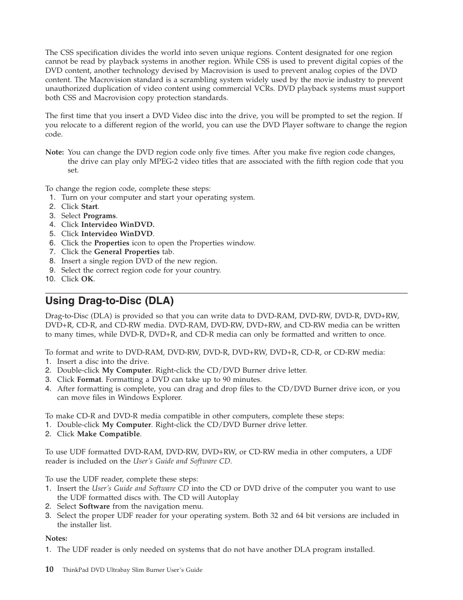 Using drag-to-disc (dla), Using, Drag-to-disc | Dla) | Lenovo ThinkPad 41N5647 User Manual | Page 20 / 46