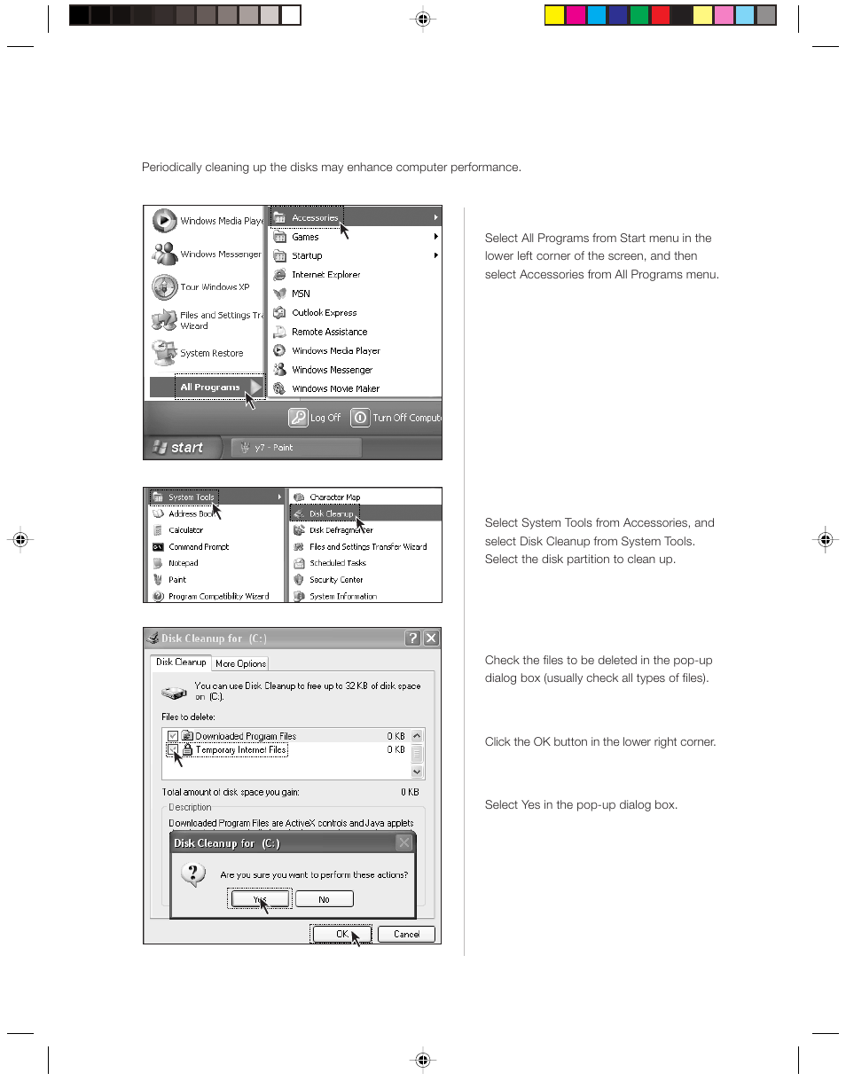 2 disk cleanup | Lenovo 3000H User Manual | Page 40 / 51