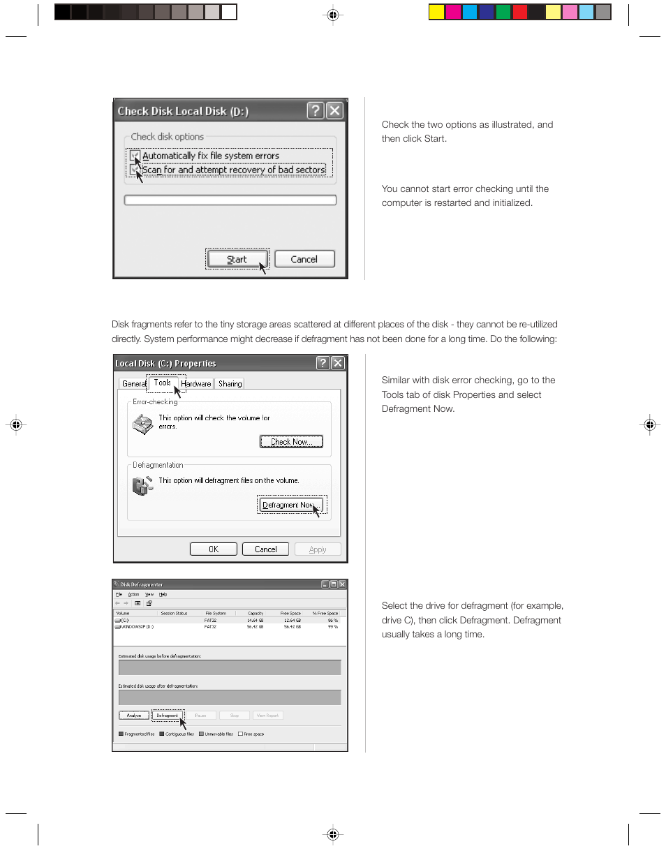 4 disk defragment | Lenovo 3000H User Manual | Page 42 / 51