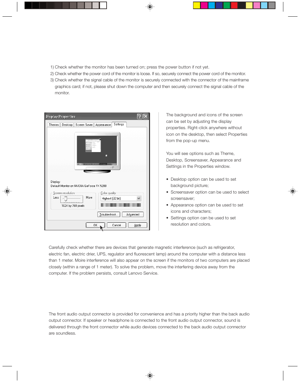 1 display, 2 sound | Lenovo 3000H User Manual | Page 45 / 51