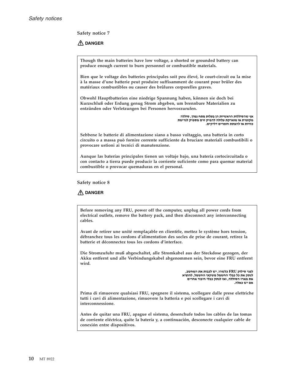 Safety, Notices | Lenovo 3000 C200 User Manual | Page 16 / 104