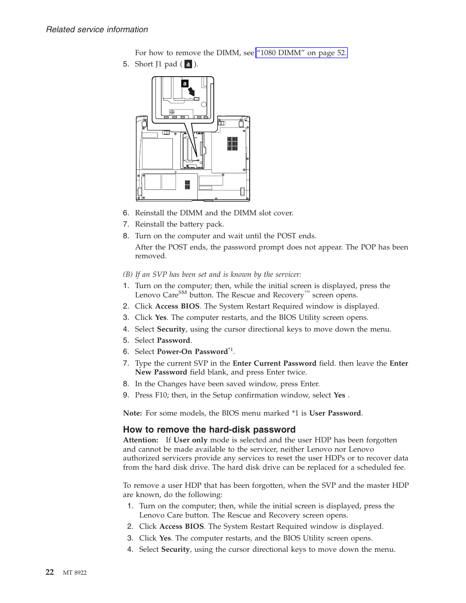 How to remove the hard-disk password, Remove, Hard-disk | Password | Lenovo 3000 C200 User Manual | Page 28 / 104