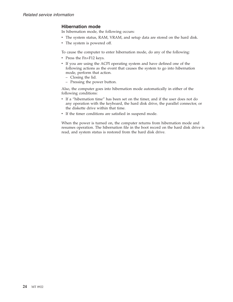 Hibernation mode, Hibernation, Mode | Lenovo 3000 C200 User Manual | Page 30 / 104