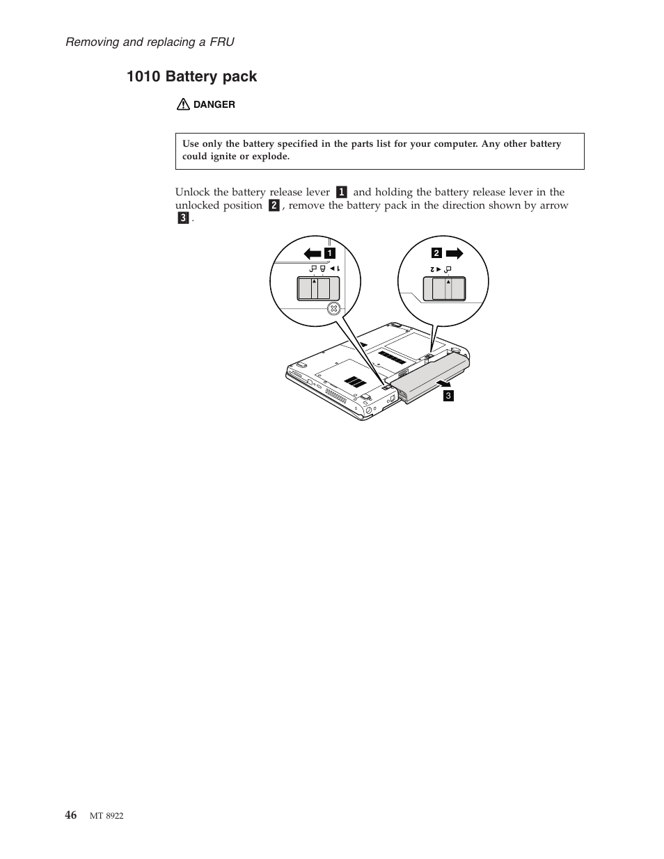 1010 battery pack, Battery, Pack | Lenovo 3000 C200 User Manual | Page 52 / 104