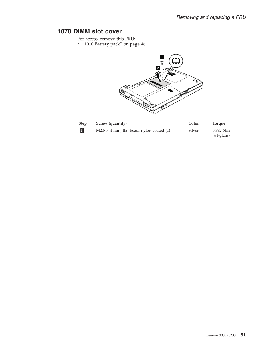 1070 dimm slot cover, Dimm, Slot | Cover | Lenovo 3000 C200 User Manual | Page 57 / 104