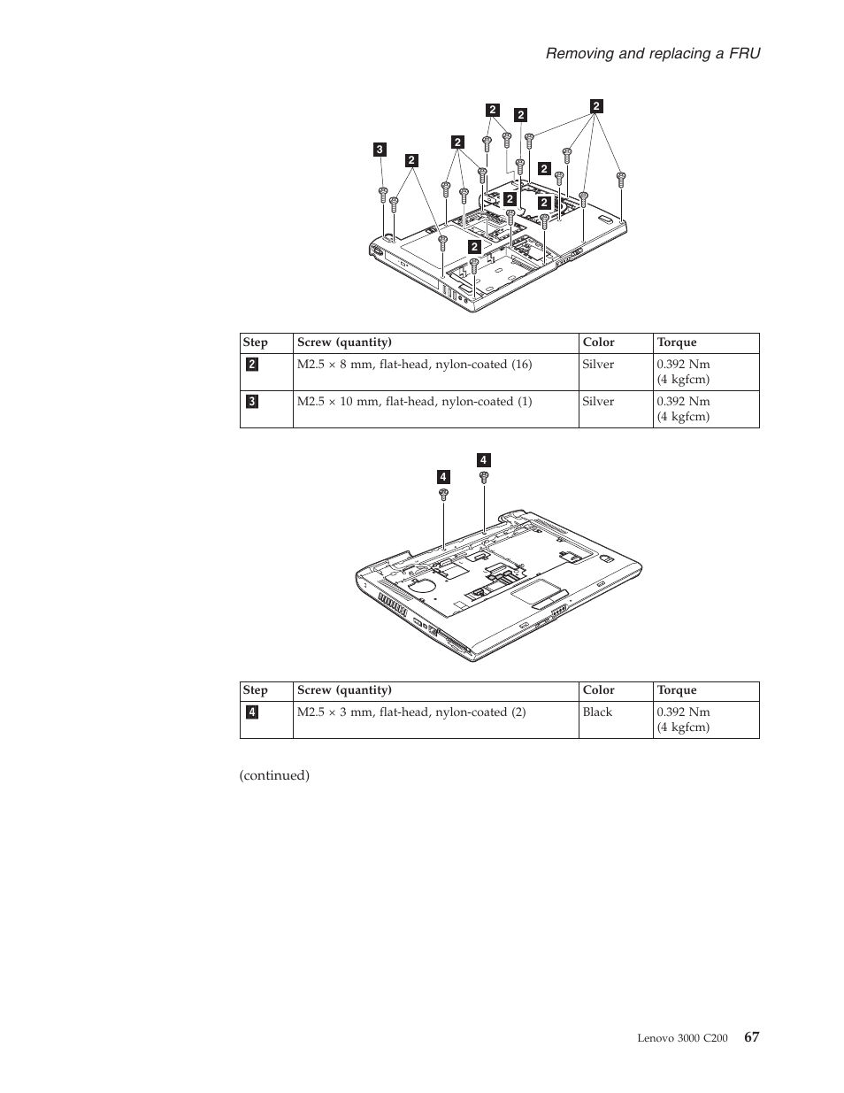 Removing, Replacing | Lenovo 3000 C200 User Manual | Page 73 / 104