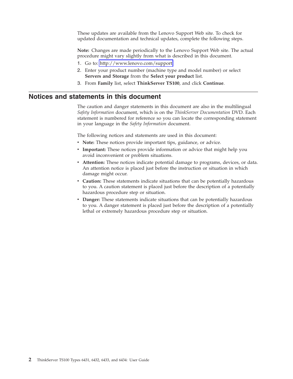 Notices and statements in this document, Notices, Statements | This, Document | Lenovo 6434 User Manual | Page 16 / 96