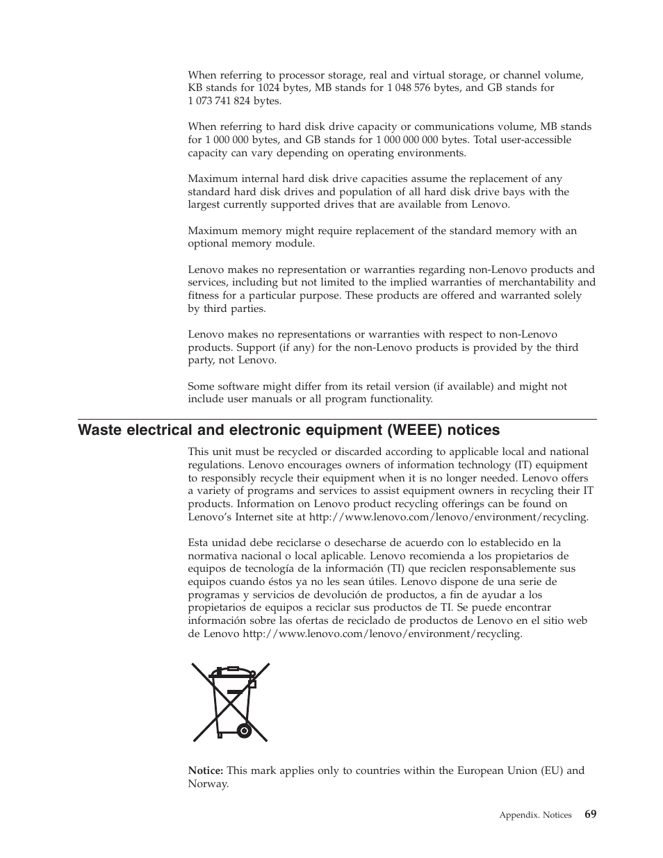 Waste, Electrical, Electronic | Equipment, Weee), Notices | Lenovo 6434 User Manual | Page 83 / 96