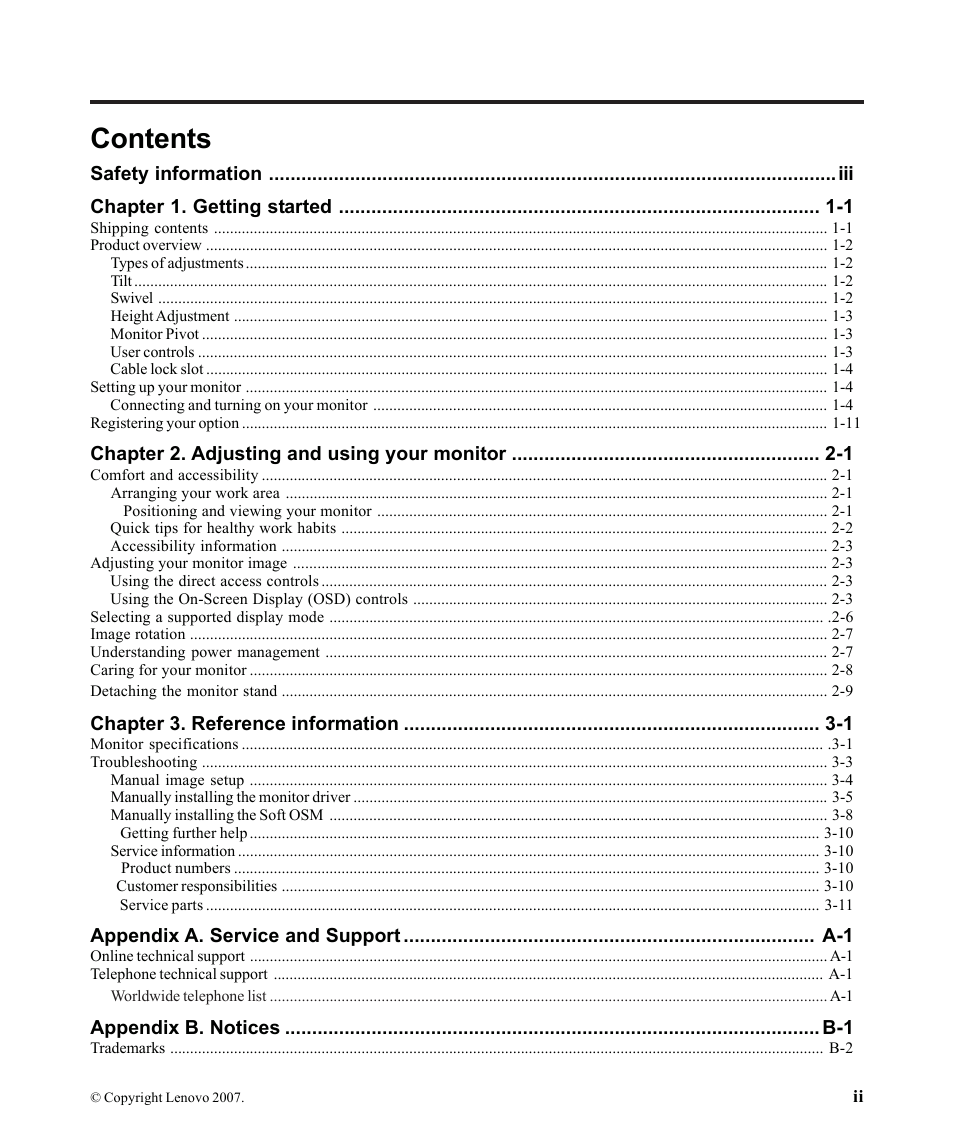 Lenovo L190X User Manual | Page 3 / 42