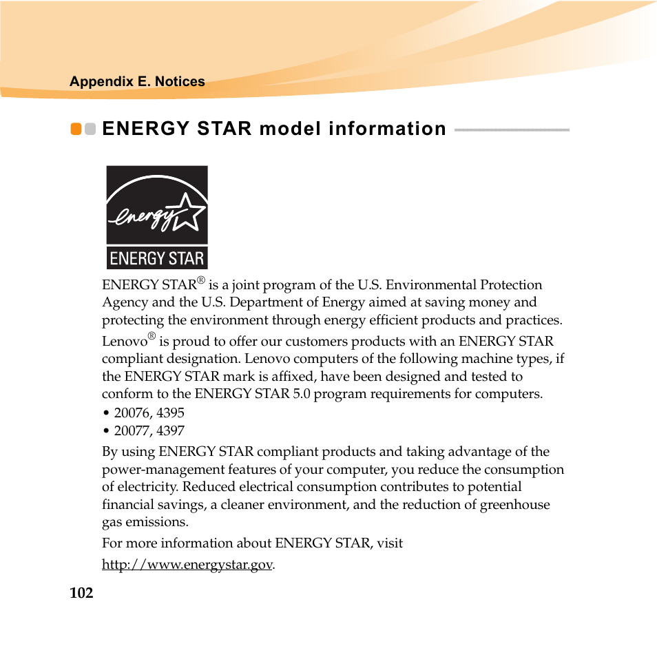 Energy star model information | Lenovo IDEAPAD Y560P User Manual | Page 116 / 145