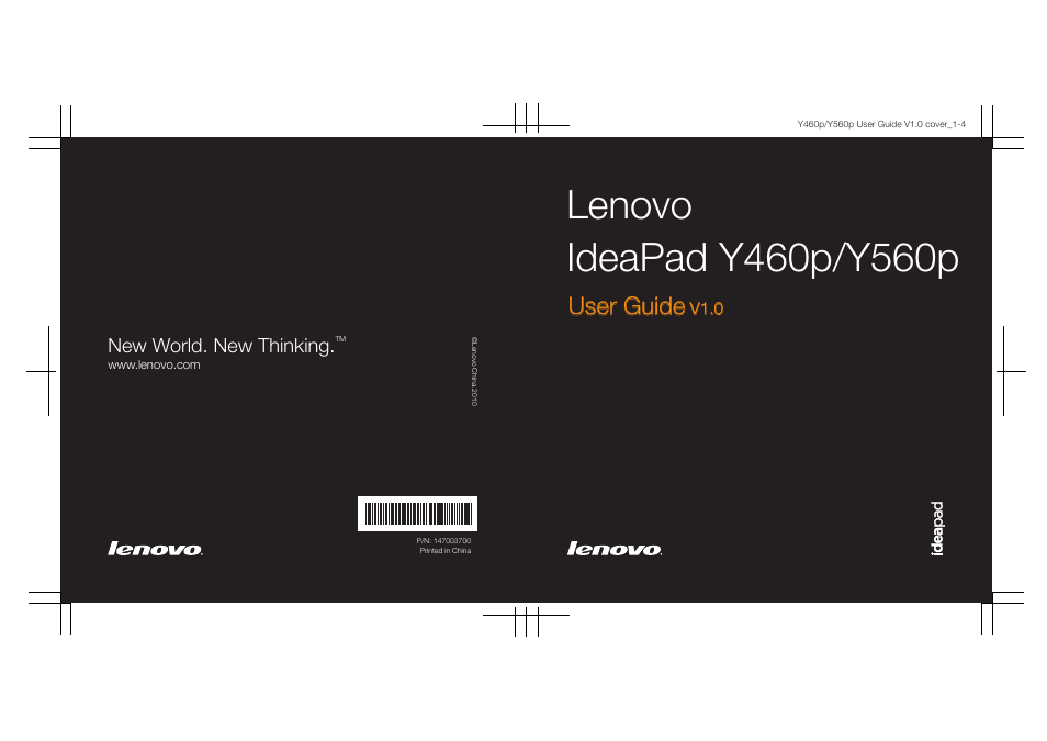 User guide, New world. new thinking | Lenovo IDEAPAD Y560P User Manual | Page 145 / 145