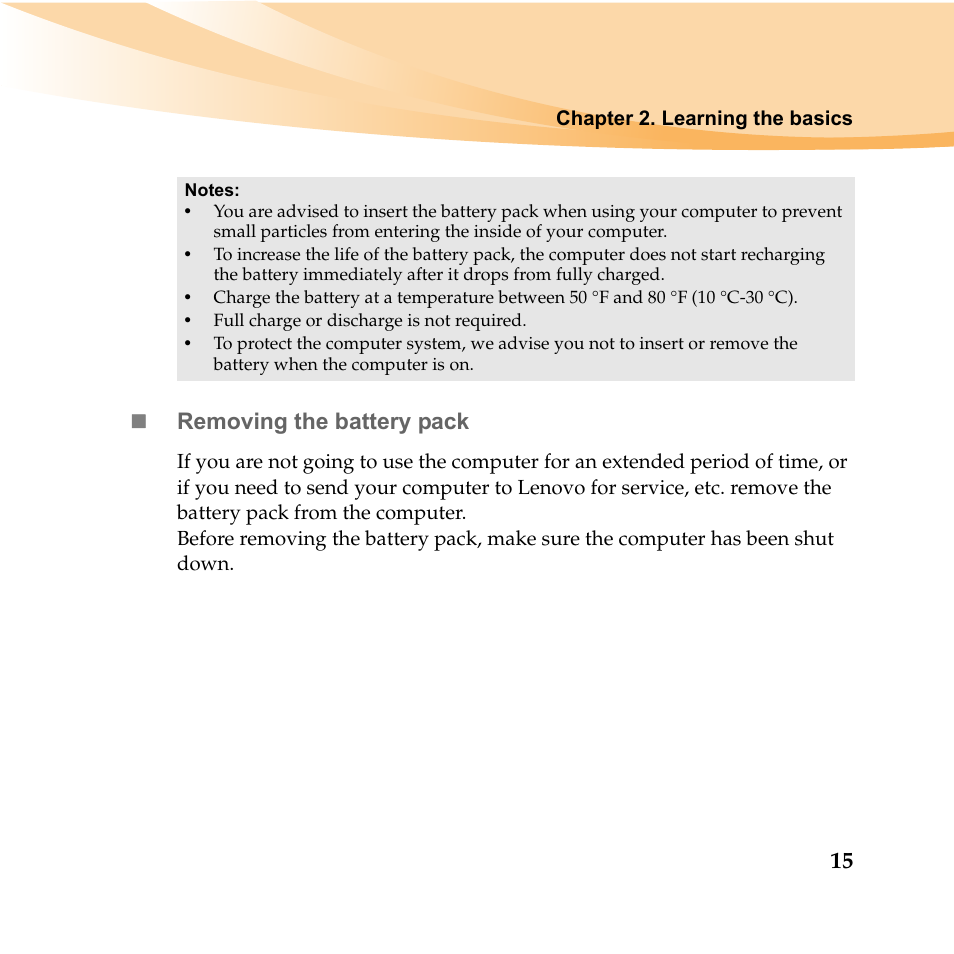 15  removing the battery pack | Lenovo IDEAPAD Y560P User Manual | Page 29 / 145