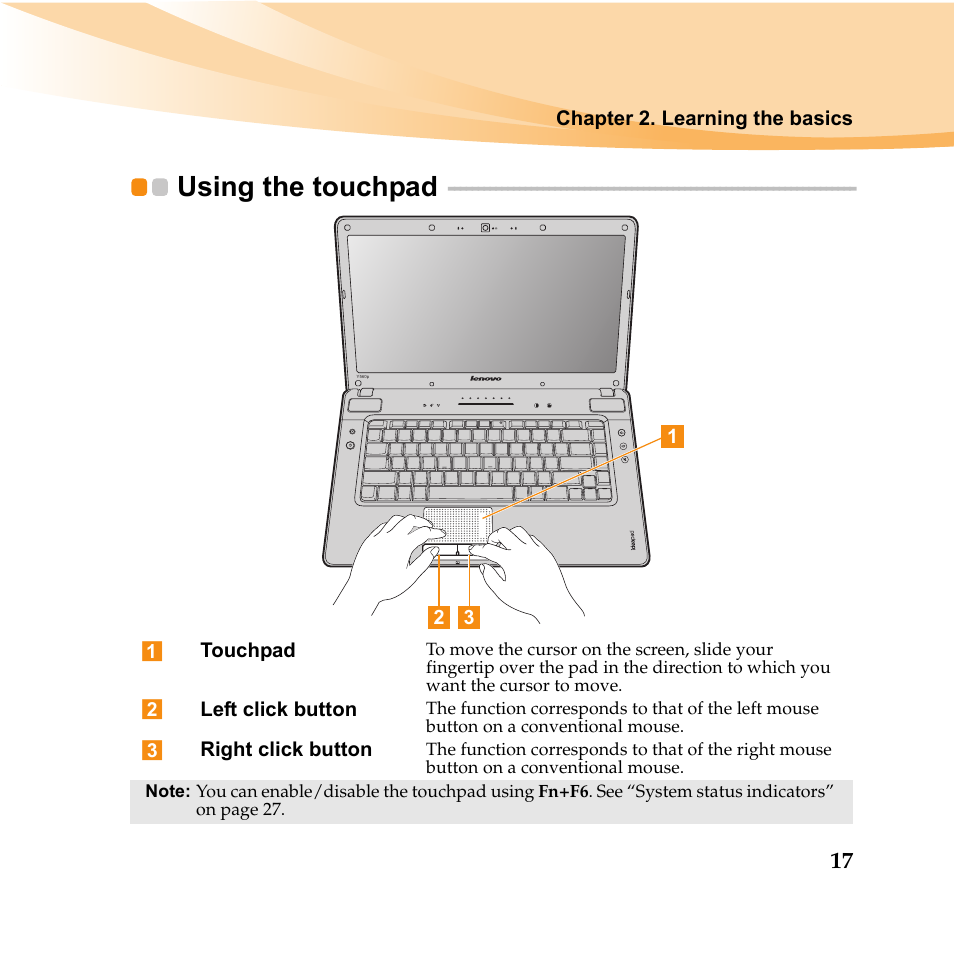 Using the touchpad | Lenovo IDEAPAD Y560P User Manual | Page 31 / 145