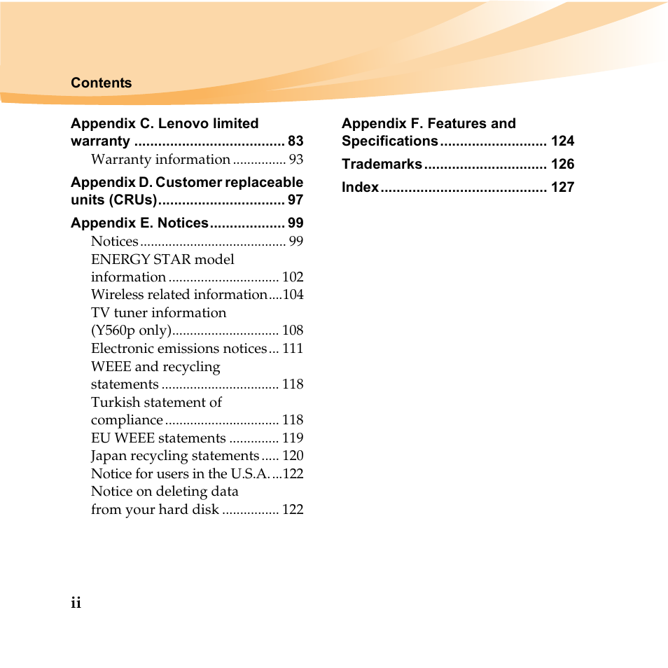 Lenovo IDEAPAD Y560P User Manual | Page 8 / 145