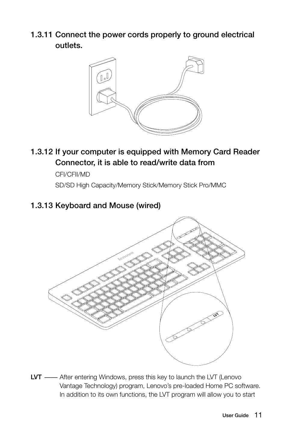 13 keyboard and mouse (wired) | Lenovo 10041-10049 User Manual | Page 16 / 35