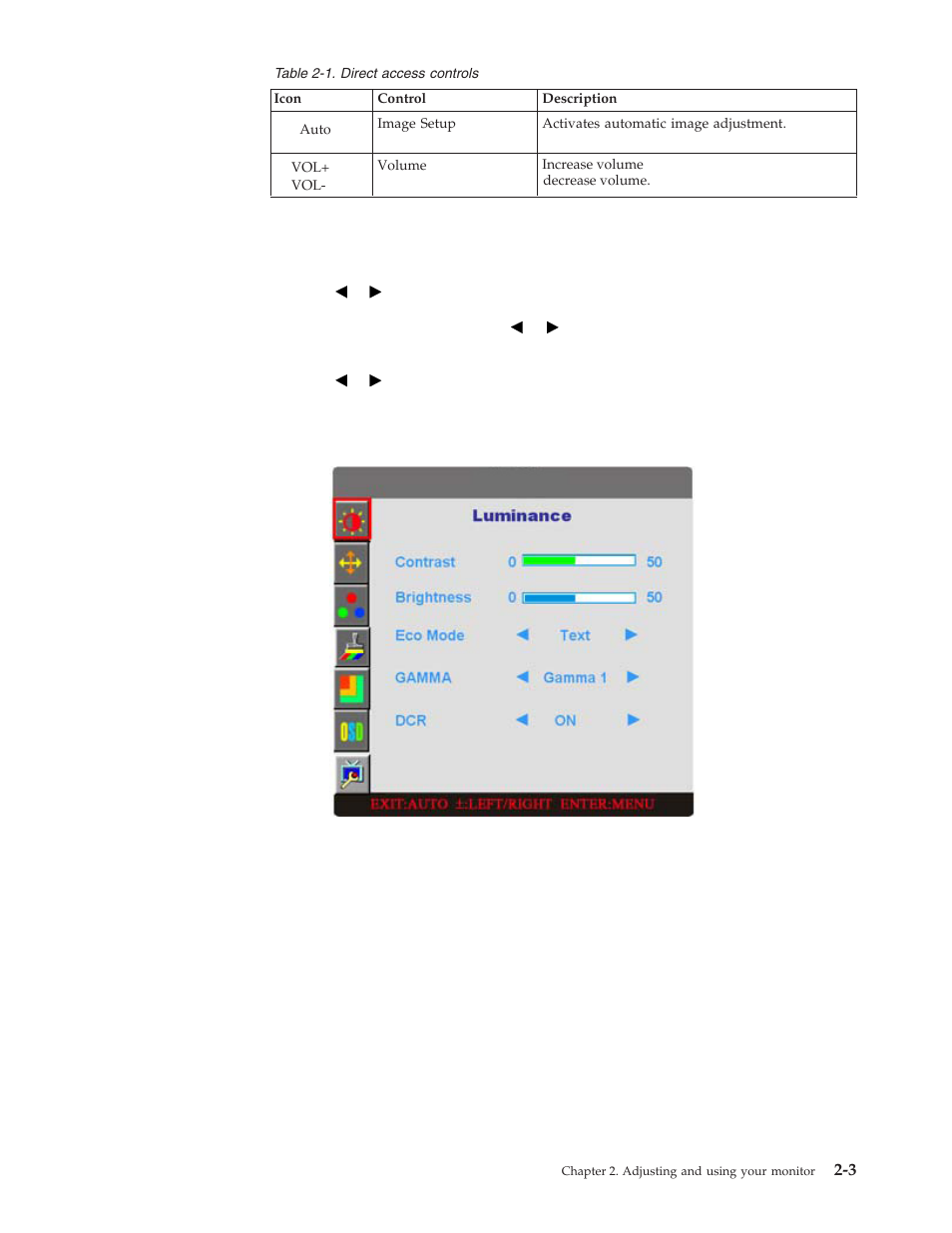 Using the on-screen display (osd) controls | Lenovo D173 User Manual | Page 12 / 30
