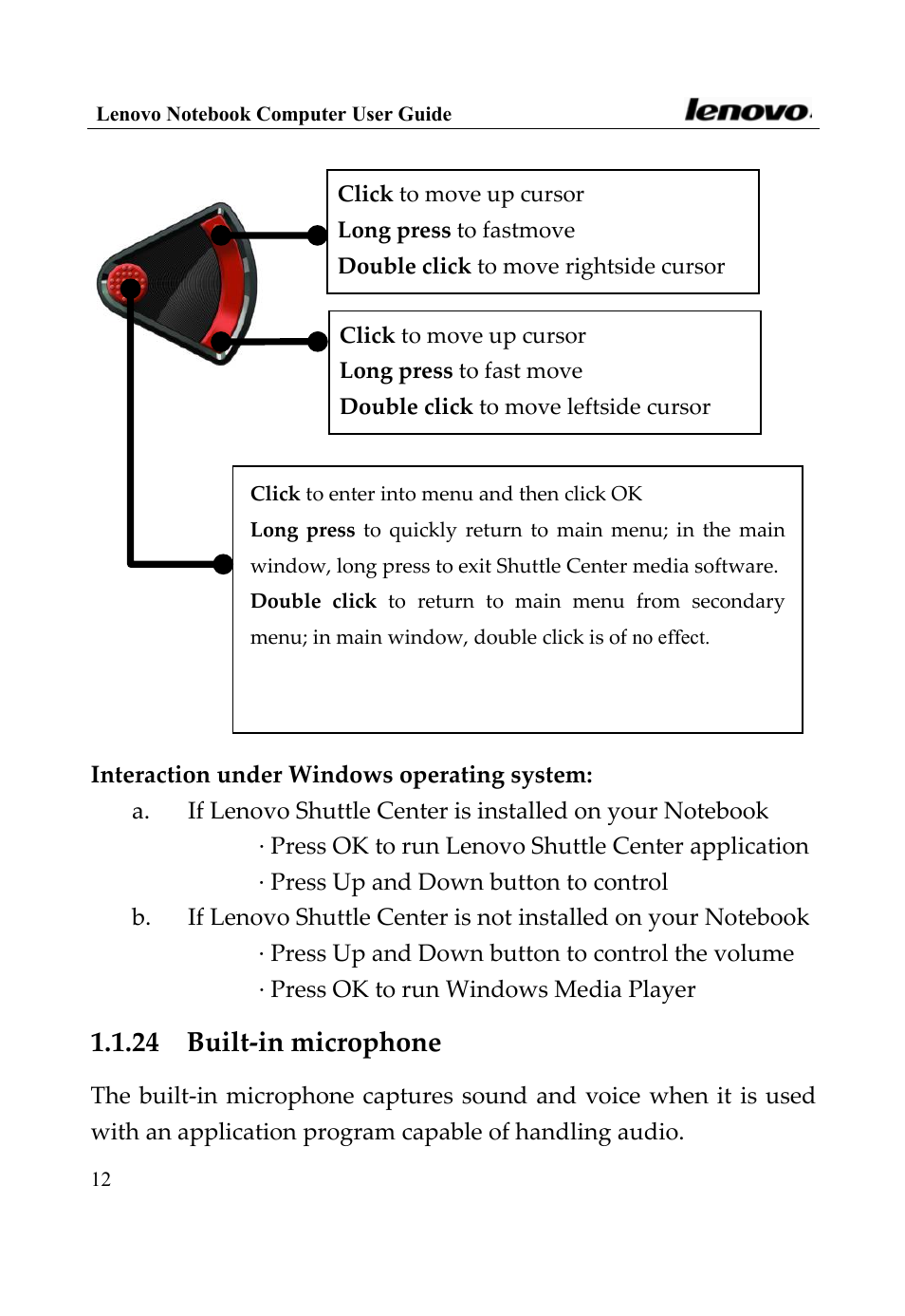 24 built‐in microphone | Lenovo 3000 Series User Manual | Page 12 / 66