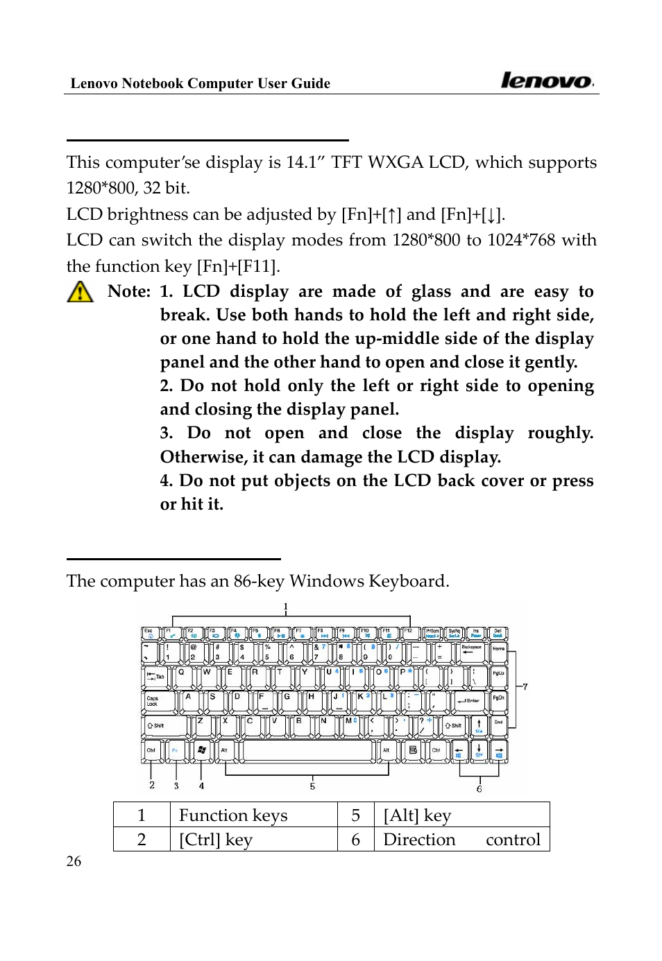 4 using the lcd display, 5 using keyboard | Lenovo 3000 Series User Manual | Page 26 / 66