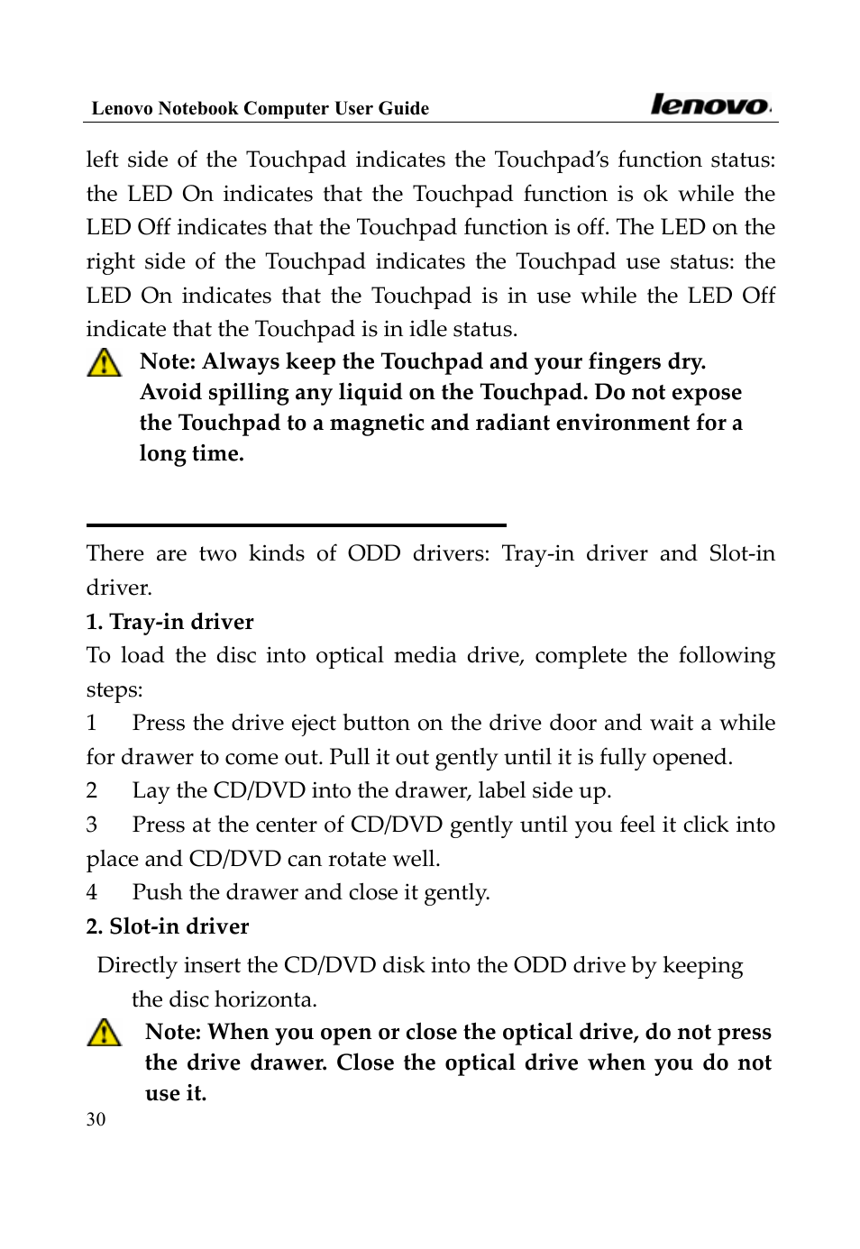7 using optical media driver | Lenovo 3000 Series User Manual | Page 30 / 66