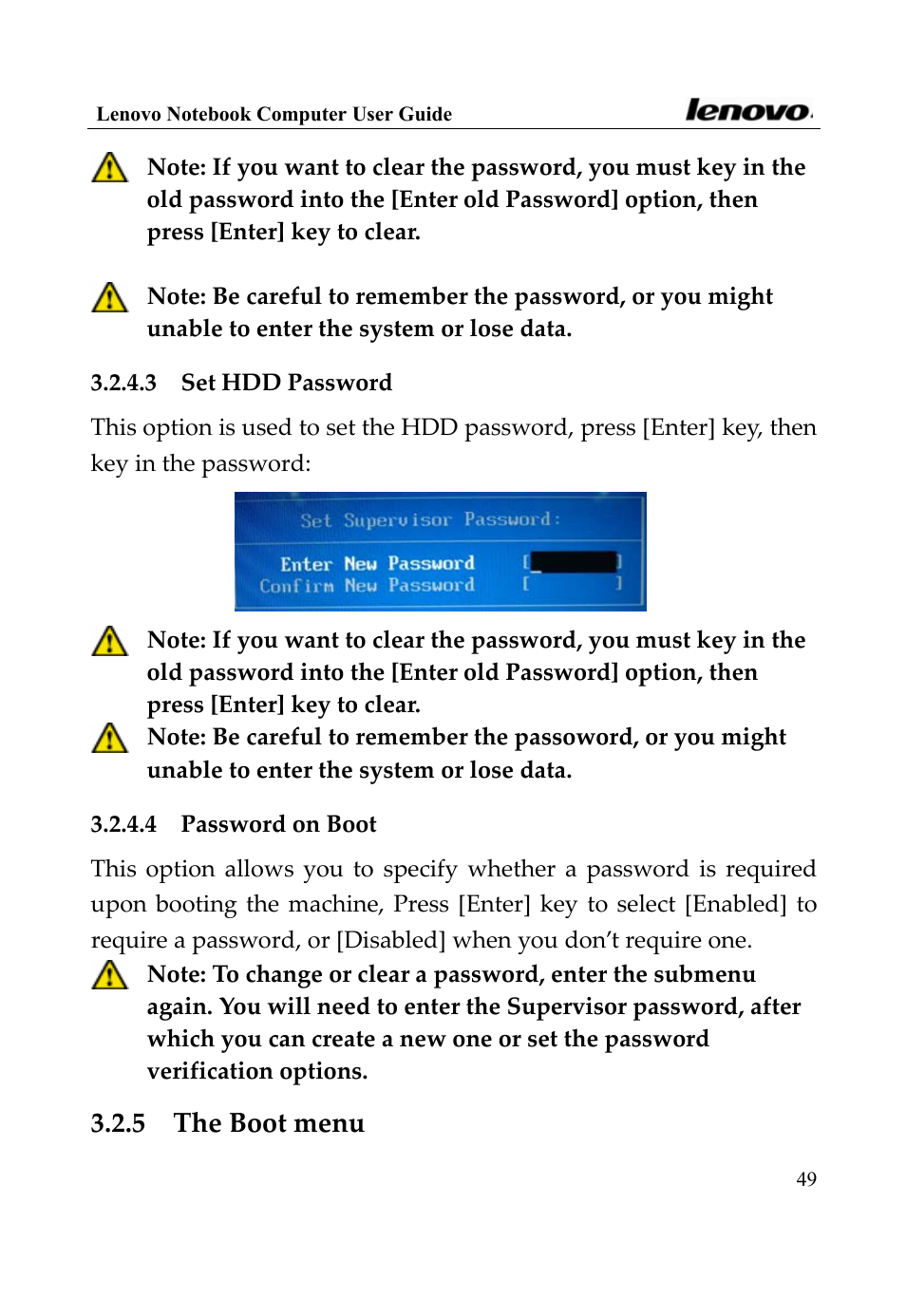 5 the boot menu | Lenovo 3000 Series User Manual | Page 49 / 66