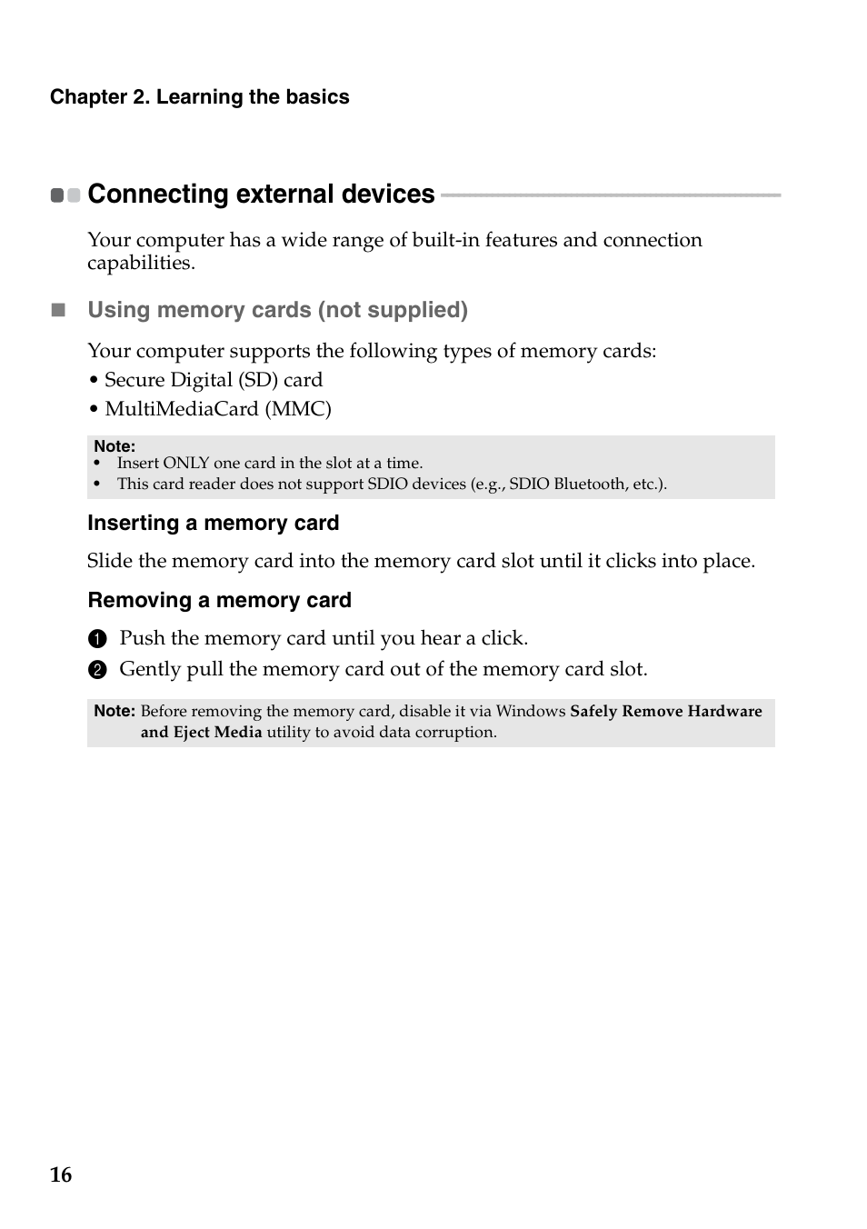 Connecting external devices | Lenovo S300 User Manual | Page 20 / 43