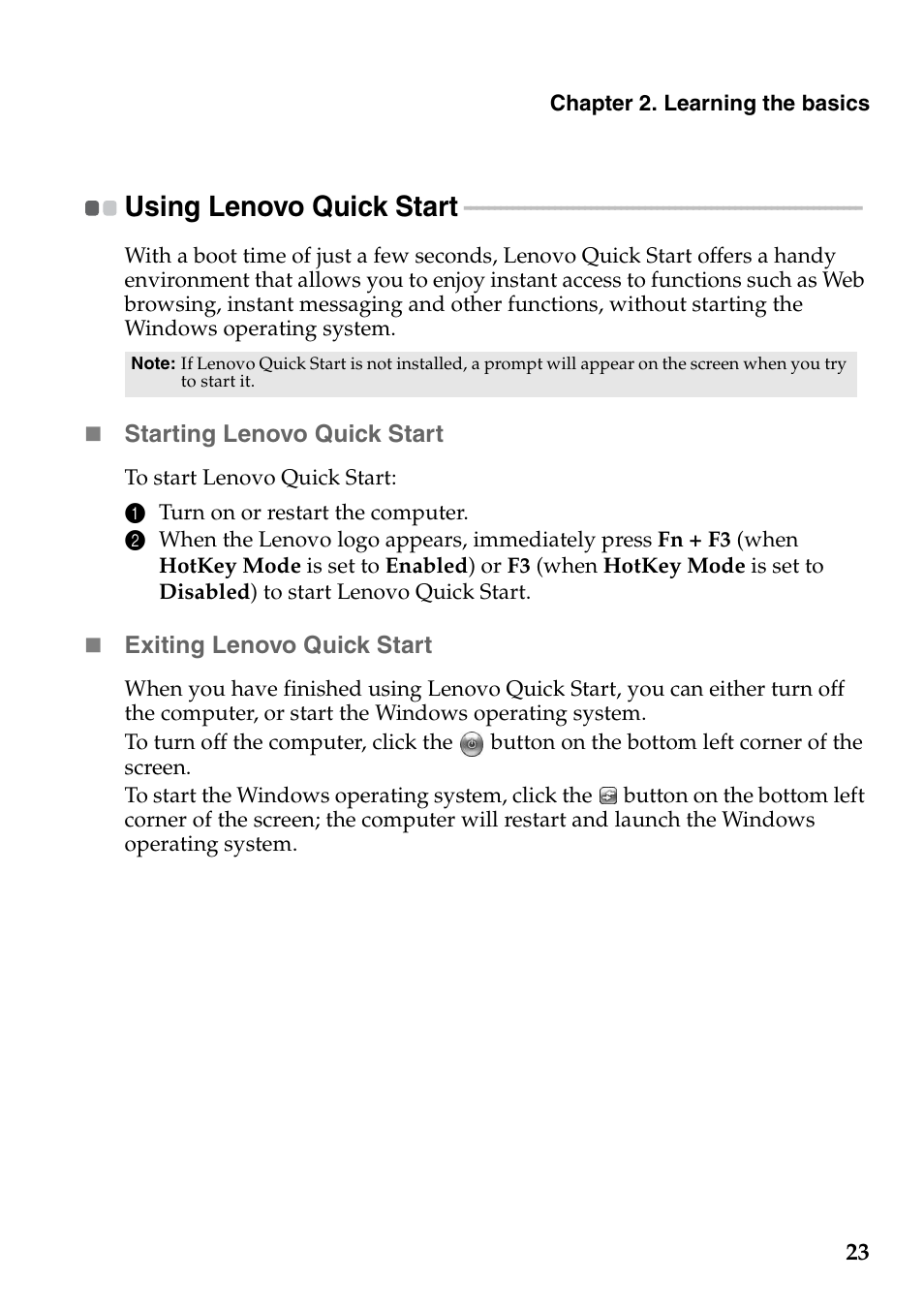 Using lenovo quick start | Lenovo S300 User Manual | Page 27 / 43