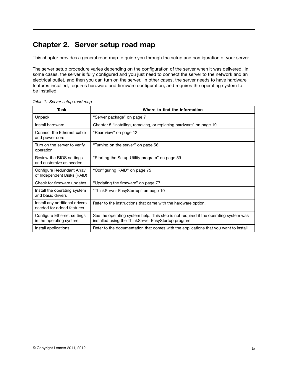 Chapter 2. server setup road map | Lenovo TS130 User Manual | Page 17 / 122