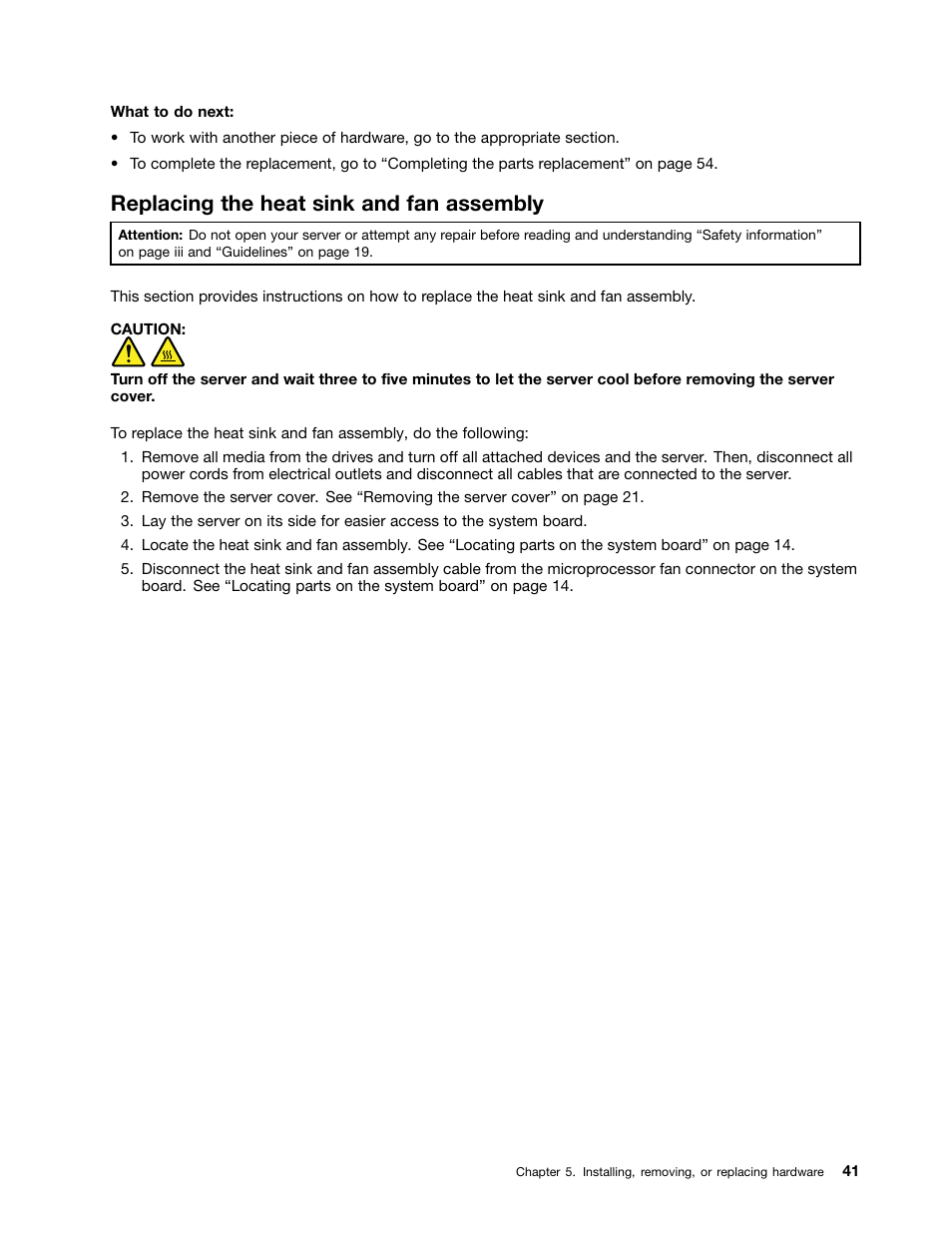 Replacing the heat sink and fan assembly | Lenovo TS130 User Manual | Page 53 / 122