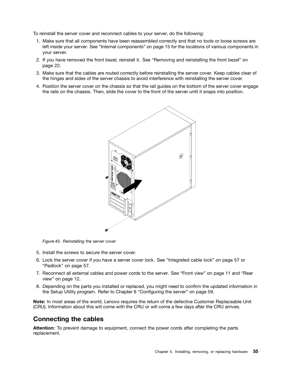 Connecting the cables | Lenovo TS130 User Manual | Page 67 / 122