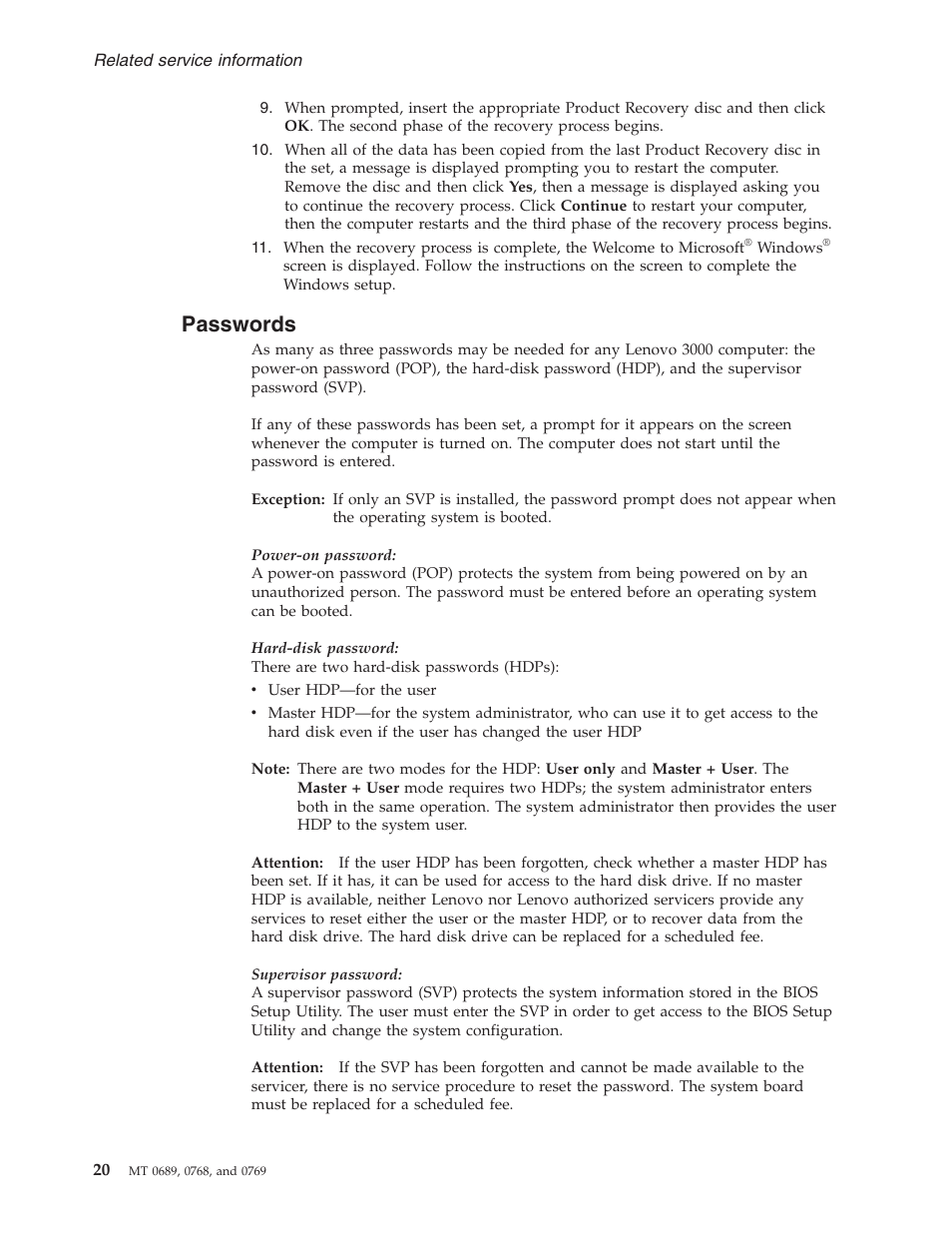 Passwords | Lenovo 3000 N200 User Manual | Page 26 / 165