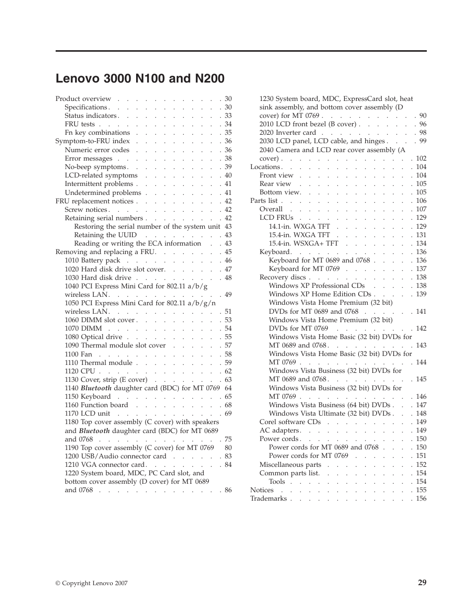 Lenovo 3000 n100 and n200, Lenovo, N100 | N200 | Lenovo 3000 N200 User Manual | Page 35 / 165