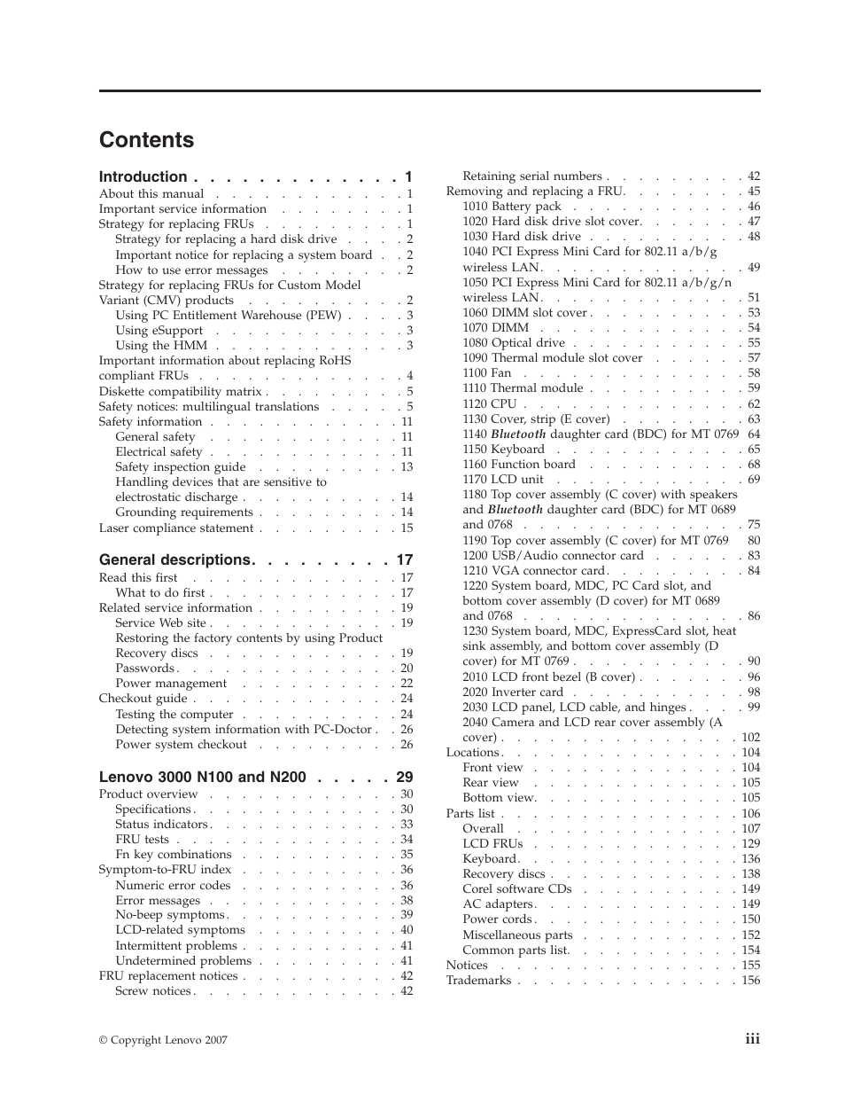 Lenovo 3000 N200 User Manual | Page 5 / 165