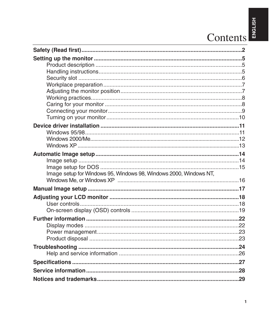 Lenovo ThinkVision L190 User Manual | Page 3 / 32