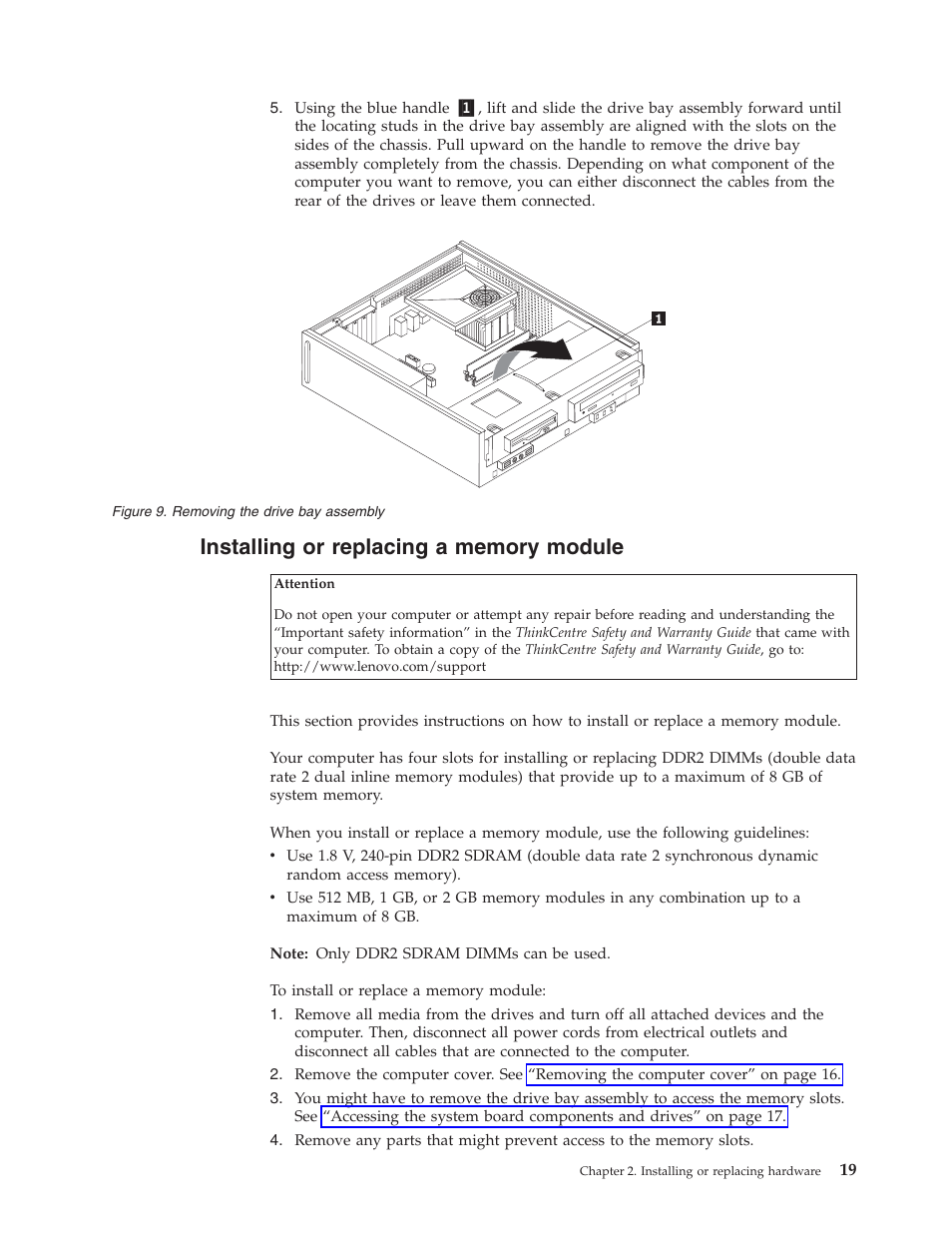 Installing or replacing a memory module | Lenovo 3658 User Manual | Page 27 / 82