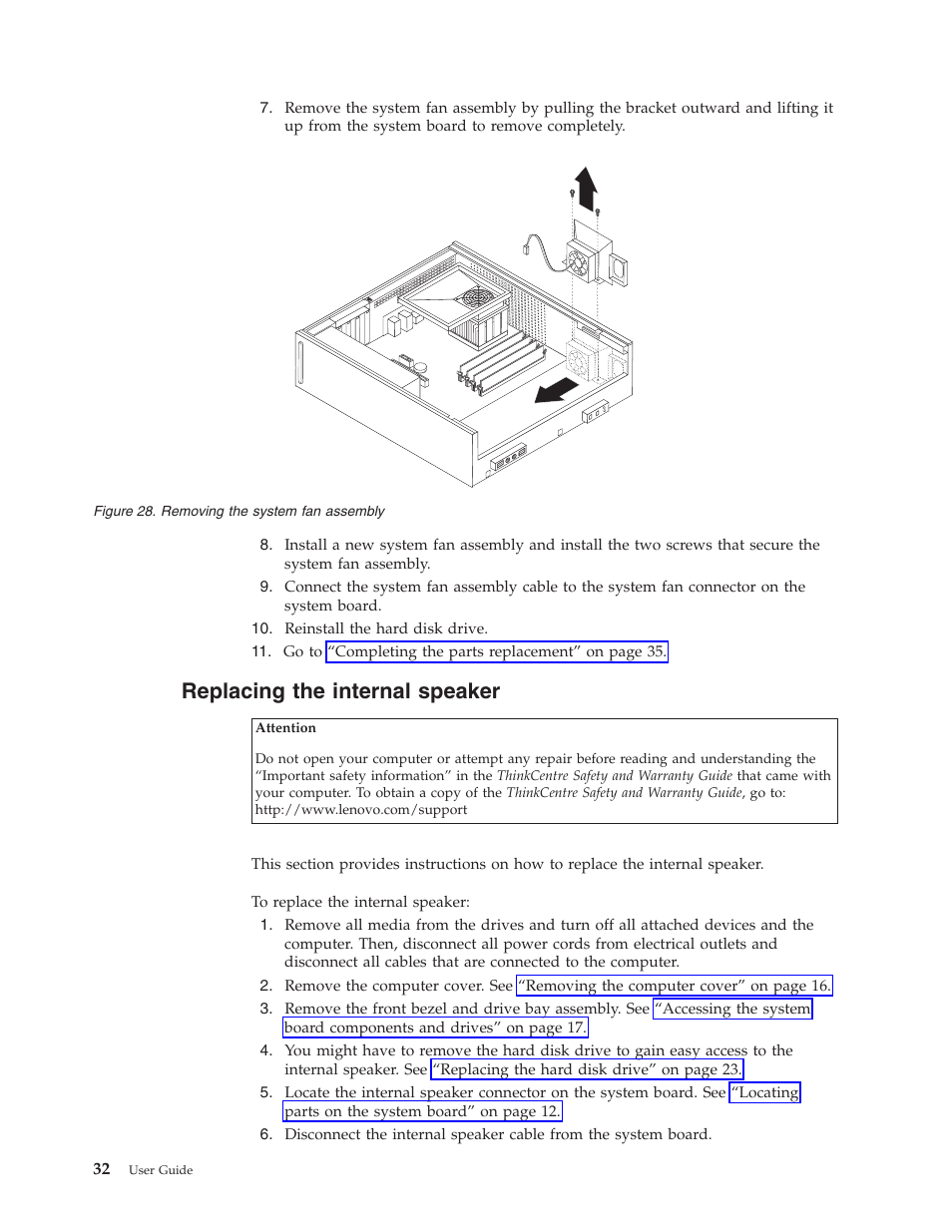 Replacing the internal speaker | Lenovo 3658 User Manual | Page 40 / 82