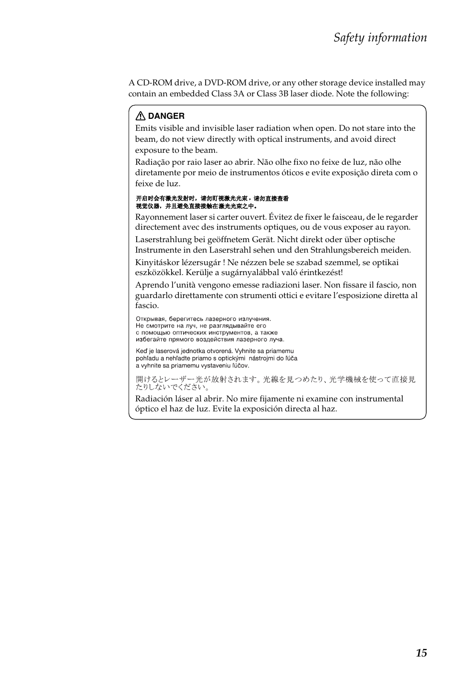 Safety information | Lenovo U510 User Manual | Page 19 / 89