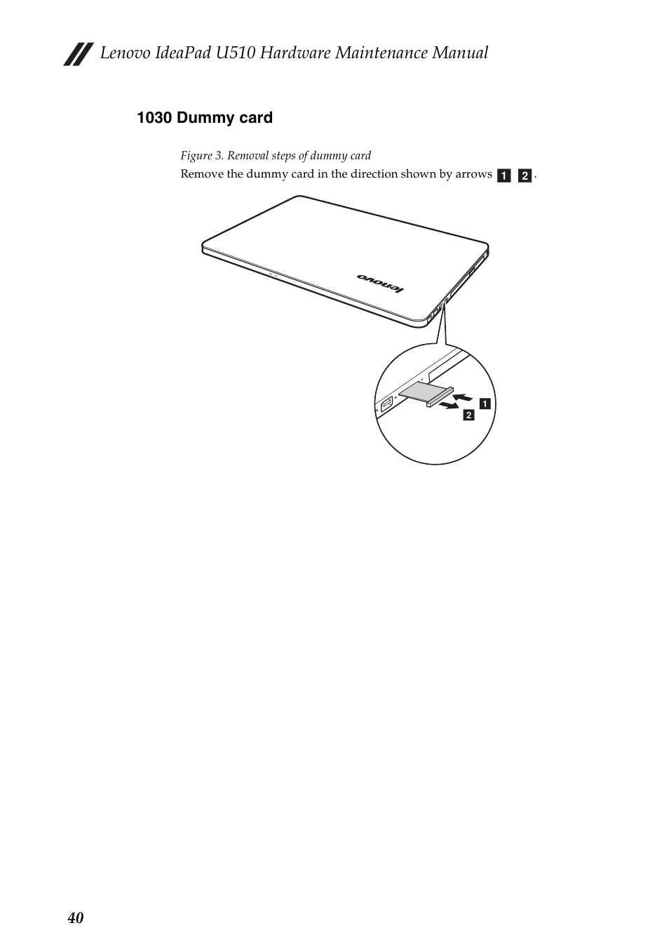 1030 dummy card, Lenovo ideapad u510 hardware maintenance manual | Lenovo U510 User Manual | Page 44 / 89