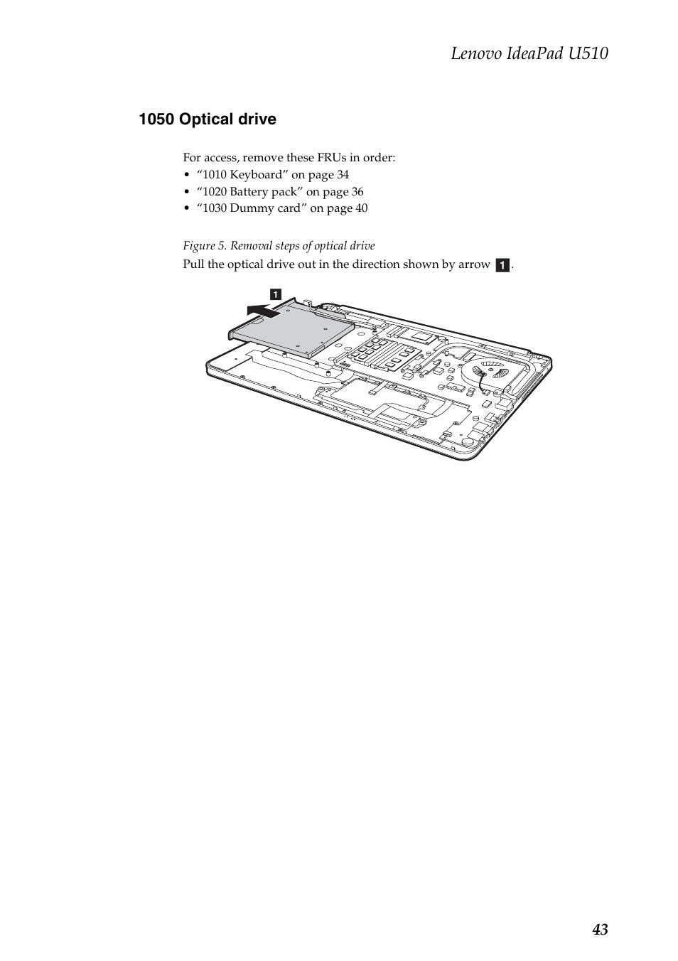 1050 optical drive, Lenovo ideapad u510 | Lenovo U510 User Manual | Page 47 / 89