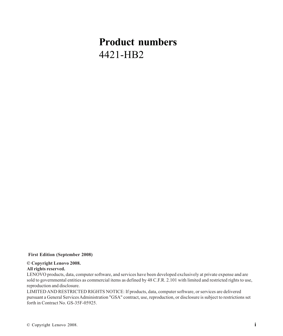 Product numbers | Lenovo L2440X User Manual | Page 2 / 40