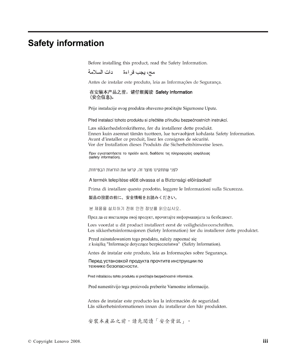 Safety information | Lenovo L2440X User Manual | Page 4 / 40
